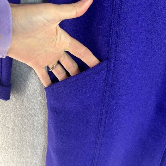 Womens Beyond Threads Small (?) Alpaca Wool Blue Purple Button Front Jacket Coat - Picture 7 of 15